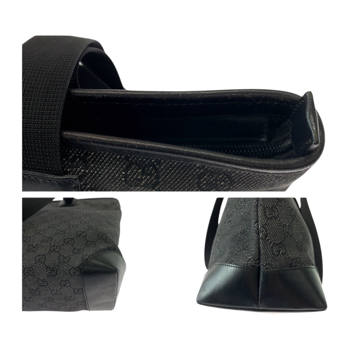 GUCCI Handbag 34339 GG canvas Black SilverMetal