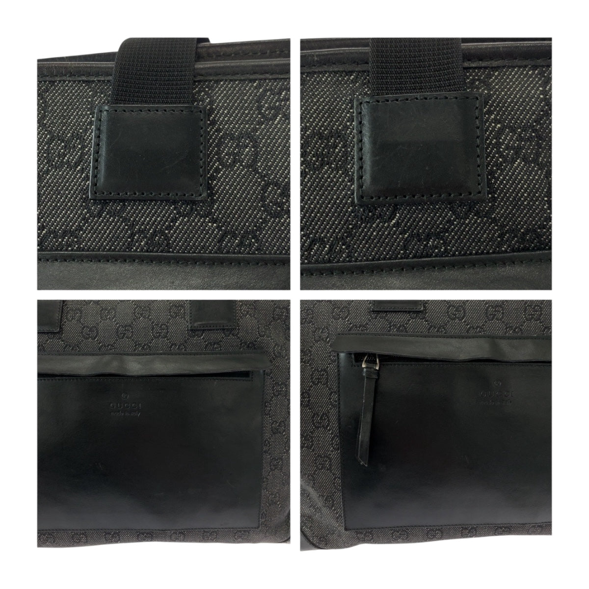 GUCCI Handbag 34339 GG canvas Black SilverMetal