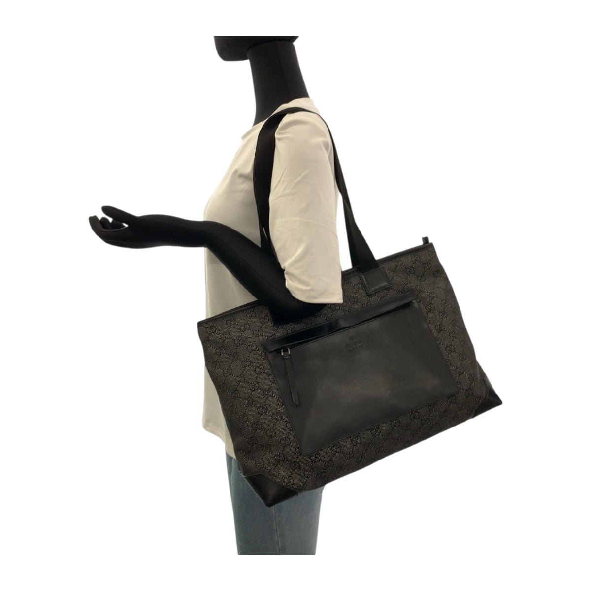 GUCCI Handbag 34339 GG canvas Black SilverMetal