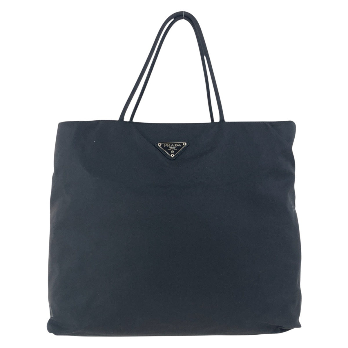 PRADA Tote Bag Nylon Black SilverMetal Test Triangle With logo