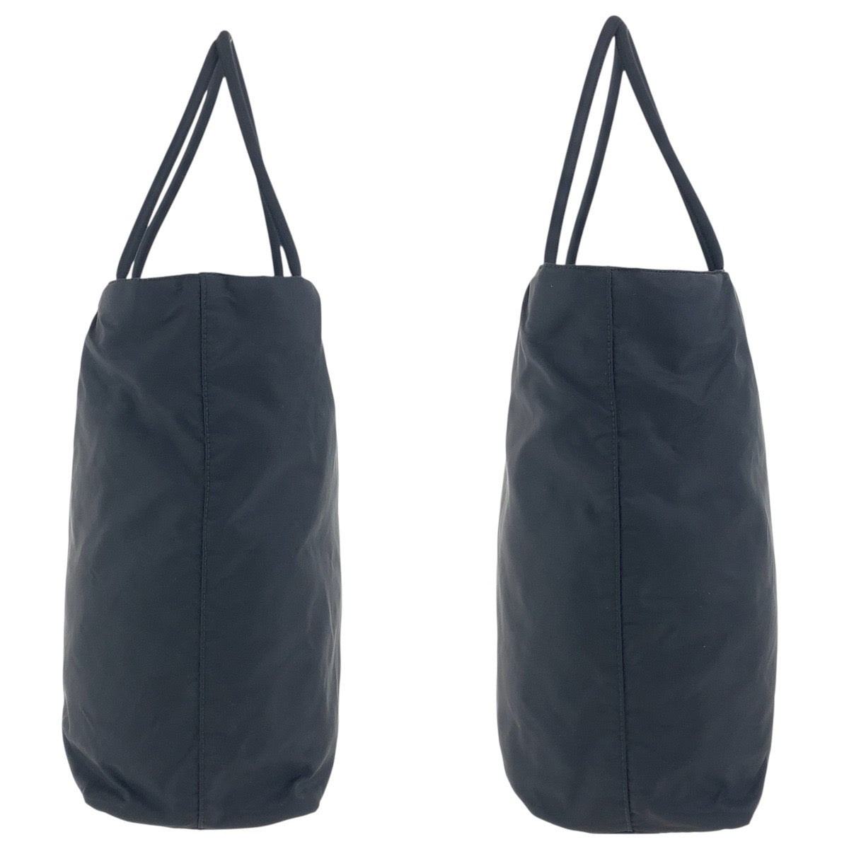 PRADA Tote Bag Nylon Black SilverMetal Test Triangle With logo