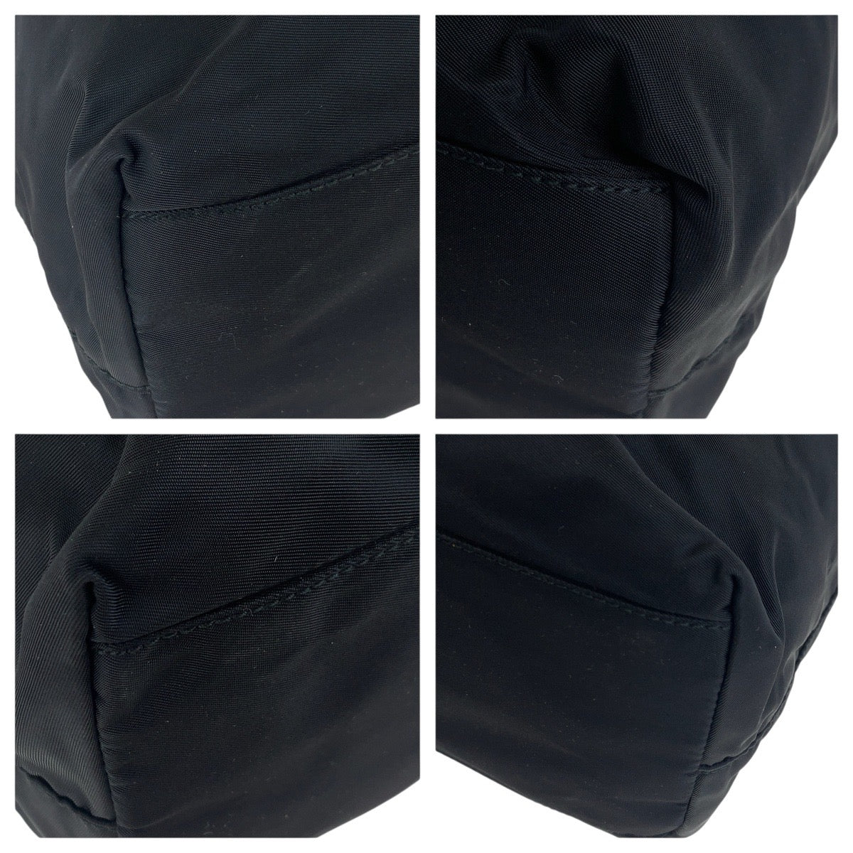 PRADA Tote Bag Nylon Black SilverMetal Test Triangle With logo