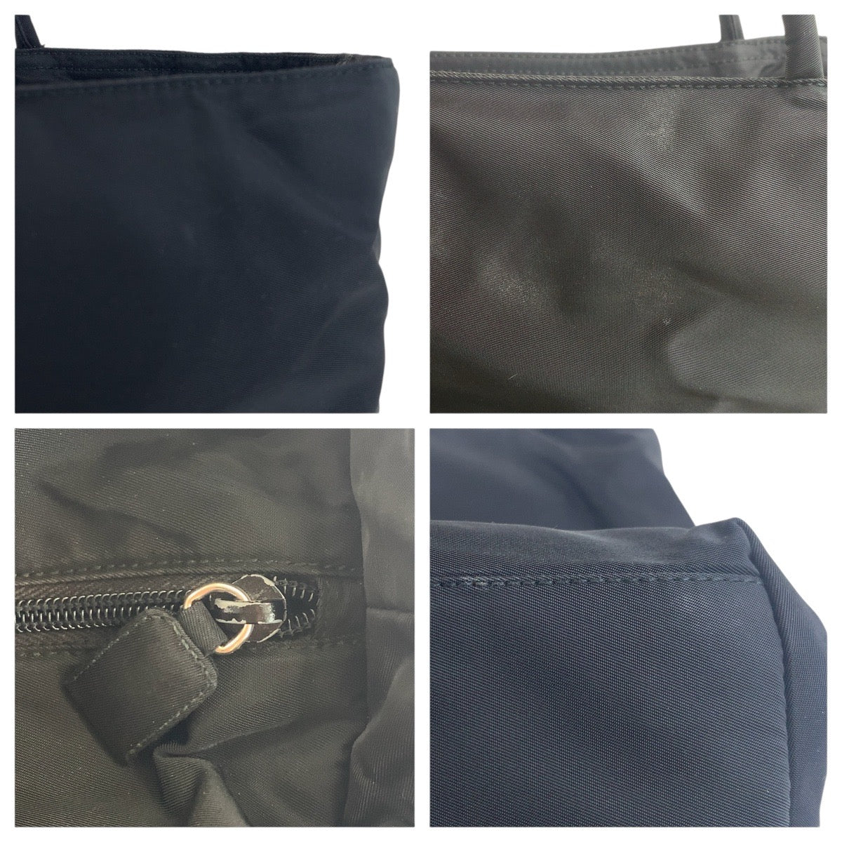 PRADA Tote Bag Nylon Black SilverMetal Test Triangle With logo