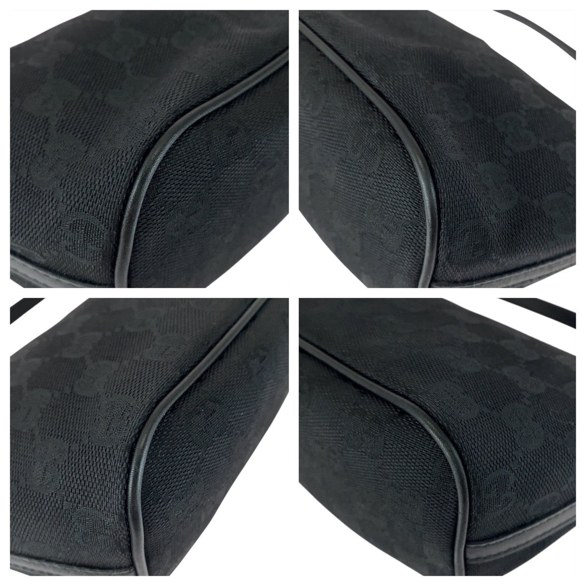 GUCCI Handbag 039 1103 GG canvas Black SilverMetal
