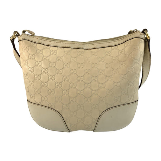 GUCCI Shoulder Bag 257072 leather Beige Ivory Gold Metal Guccissima Lovely