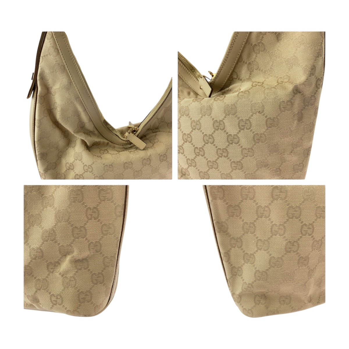 GUCCI Shoulder Bag 73885 GG canvas Beige SilverMetal