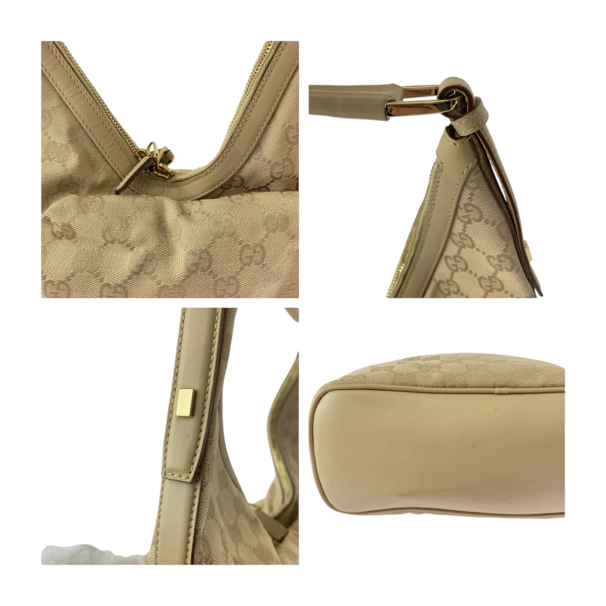 GUCCI Shoulder Bag 73885 GG canvas Beige SilverMetal