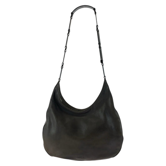 PRADA Shoulder Bag B8693 leather Brown Silver Metal