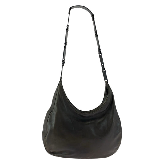 PRADA Shoulder Bag B8693 leather Brown Silver Metal