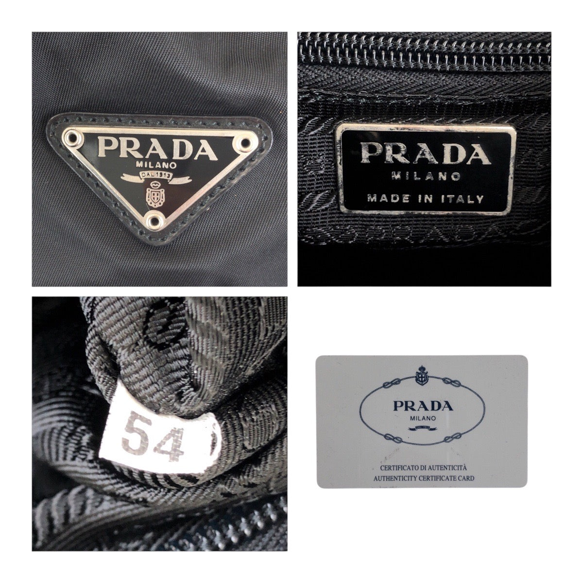 PRADA Backpack Nylon Black SilverMetal Test Triangle With logo