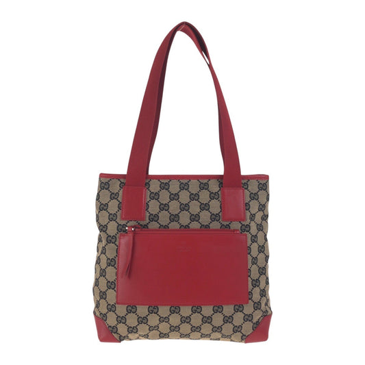 GUCCI Tote Bag 019 0402 GG canvas Red Navy SilverMetal