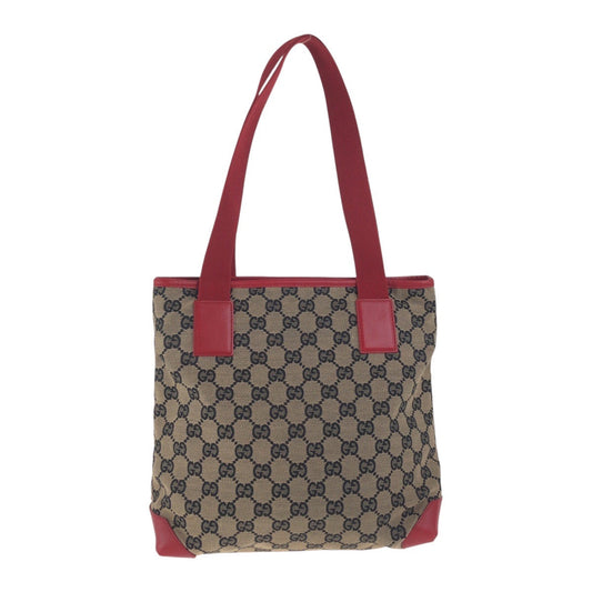 GUCCI Tote Bag 019 0402 GG canvas Red Navy SilverMetal