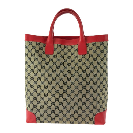 GUCCI Tote Bag 002 1121 GG canvas Red beige
