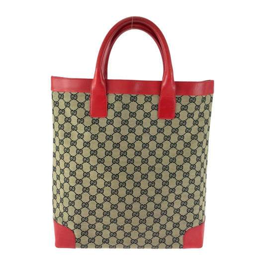 GUCCI Tote Bag 002 1121 GG canvas Red beige
