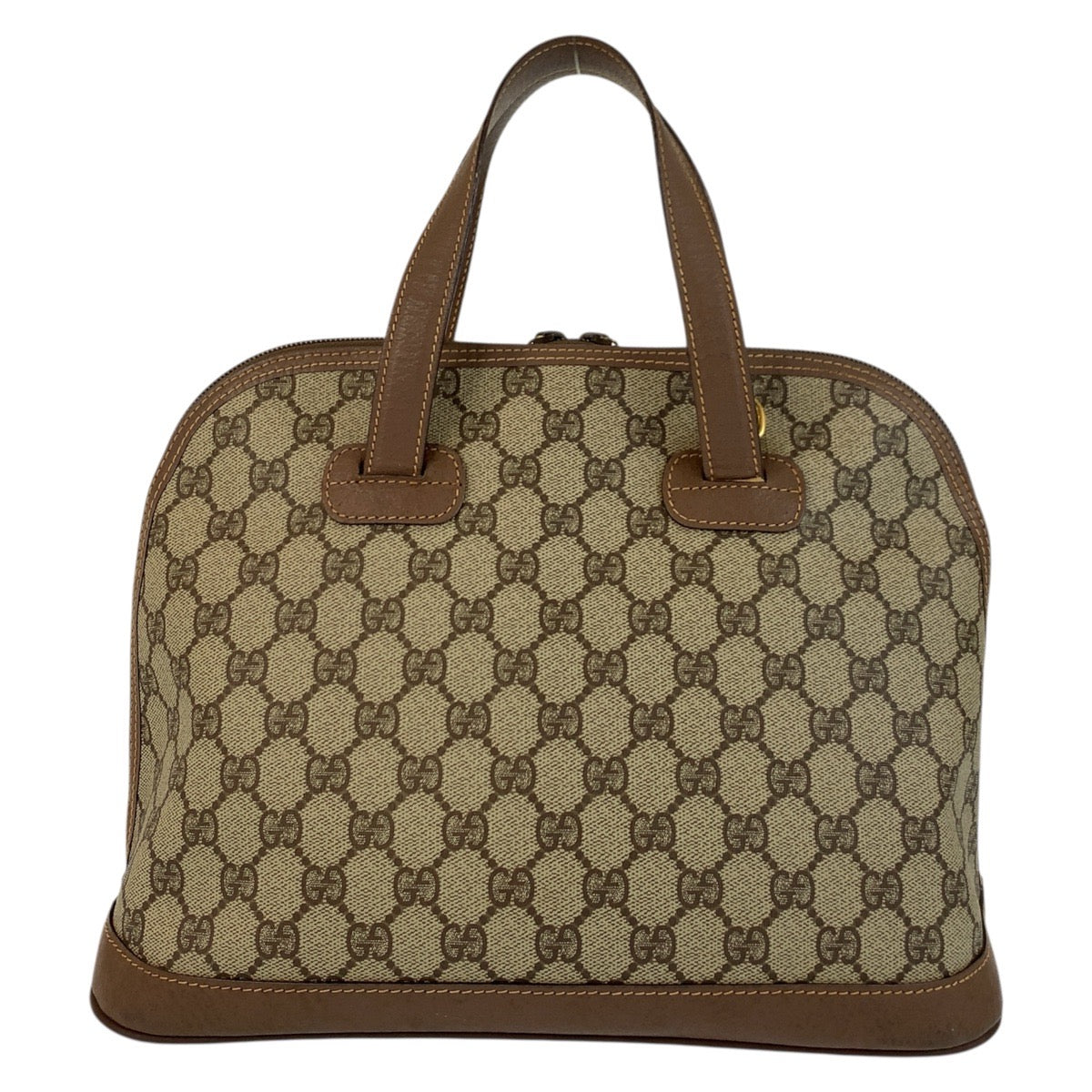 GUCCI Handbag 000 46 6004 GG Supreme Canvas Beige Brown Gold Metal Old Gucci