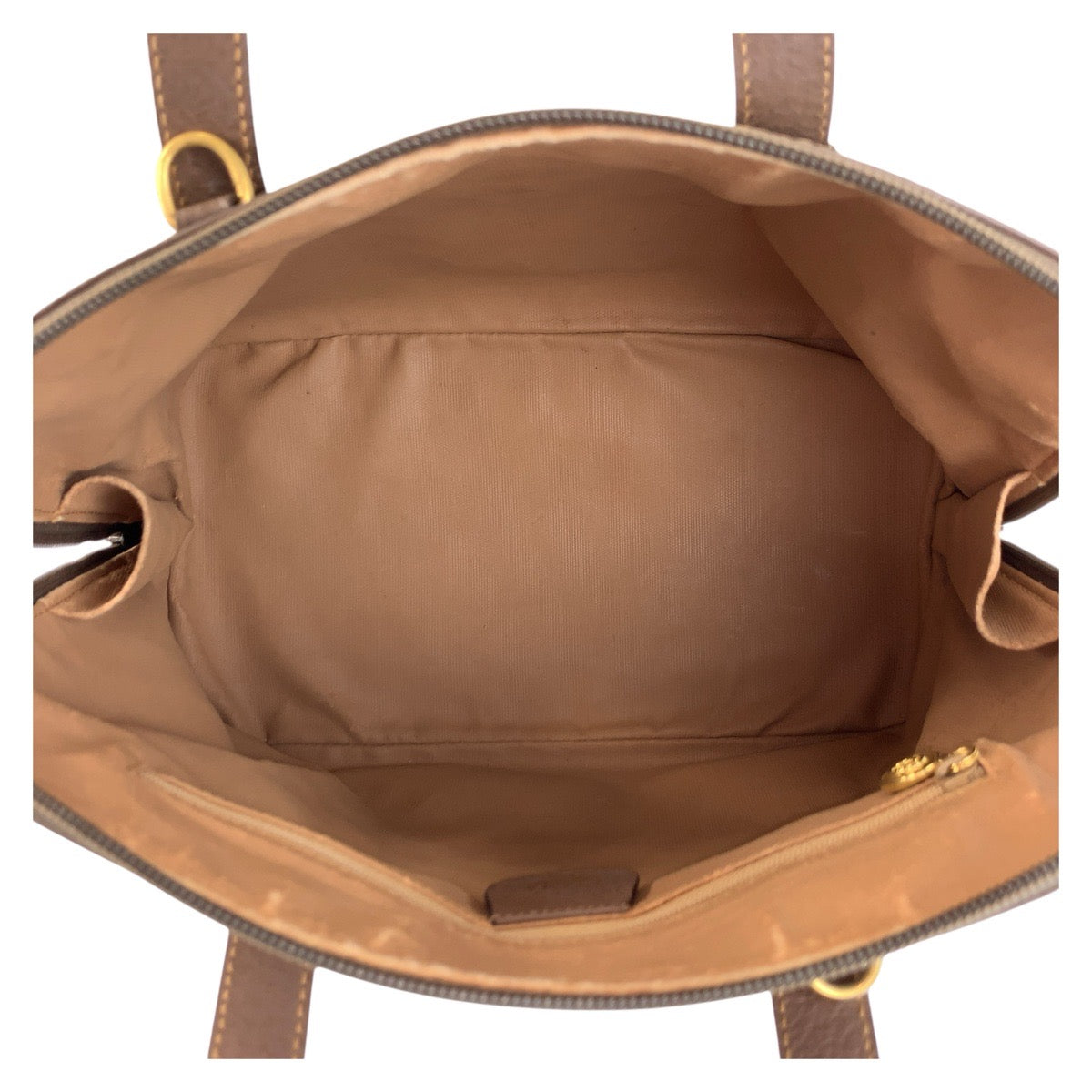 GUCCI Handbag 000 46 6004 GG Supreme Canvas Beige Brown Gold Metal Old Gucci