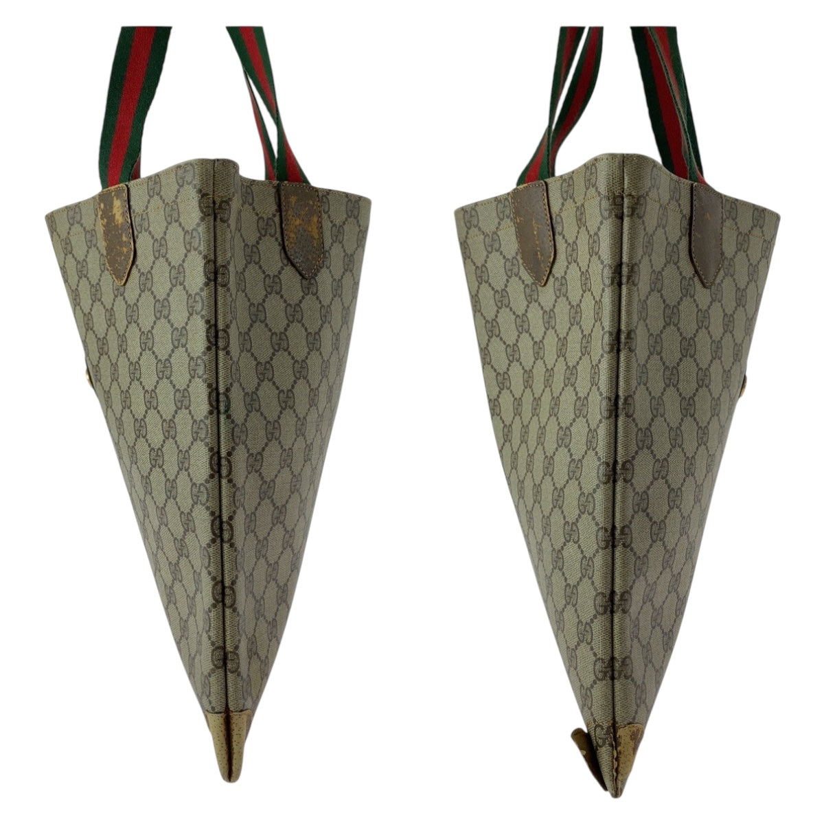 GUCCI Tote Bag 002 63 0048 GG Supreme Canvas Beige green red Old Gucci Shelly Line