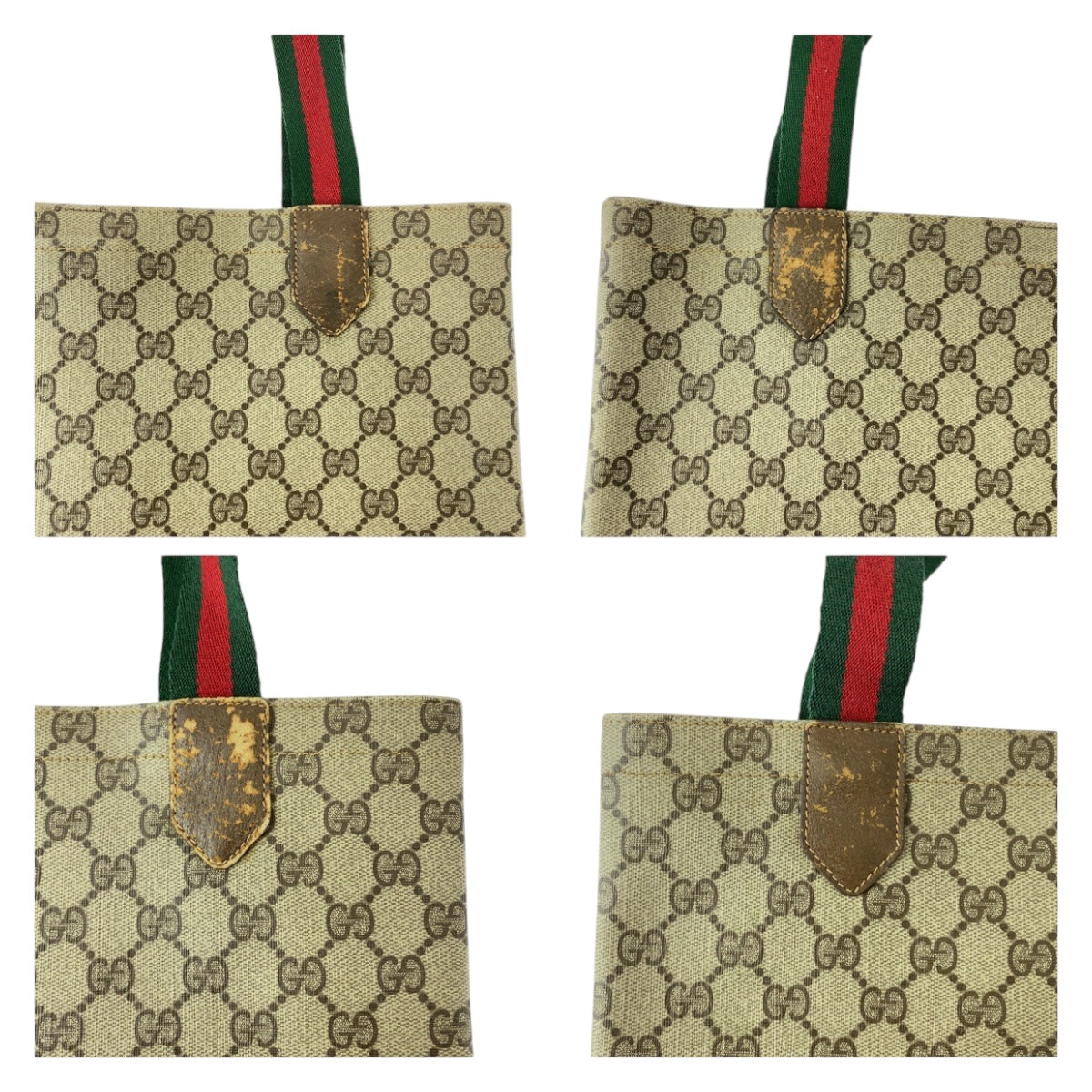 GUCCI Tote Bag 002 63 0048 GG Supreme Canvas Beige green red Old Gucci Shelly Line
