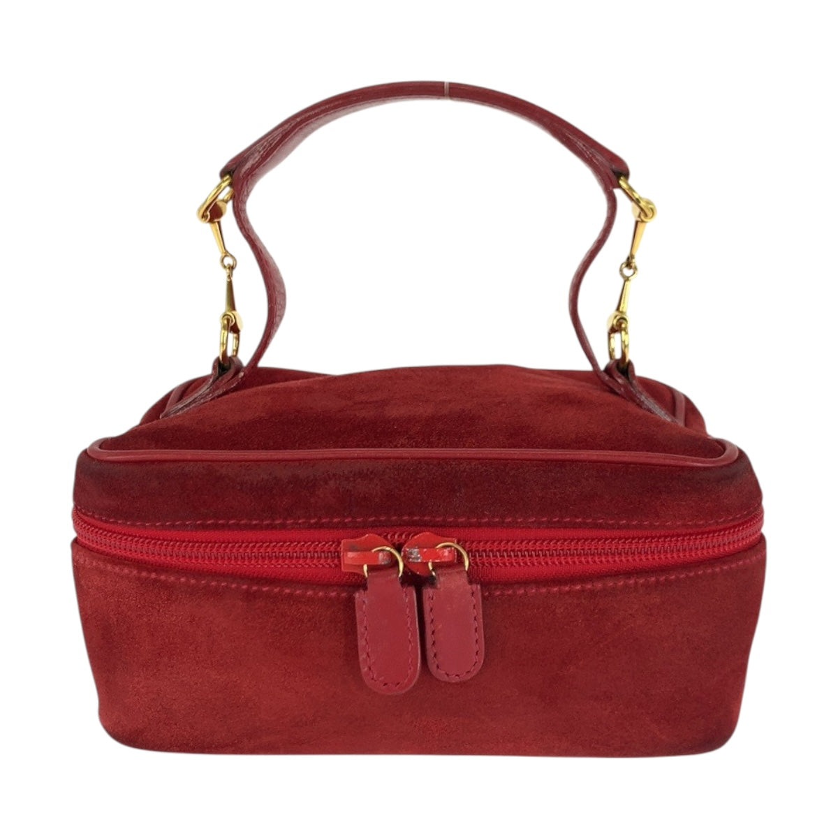 GUCCI Handbag 032 1705 0141 Suede Red Gold Metal Horsebit