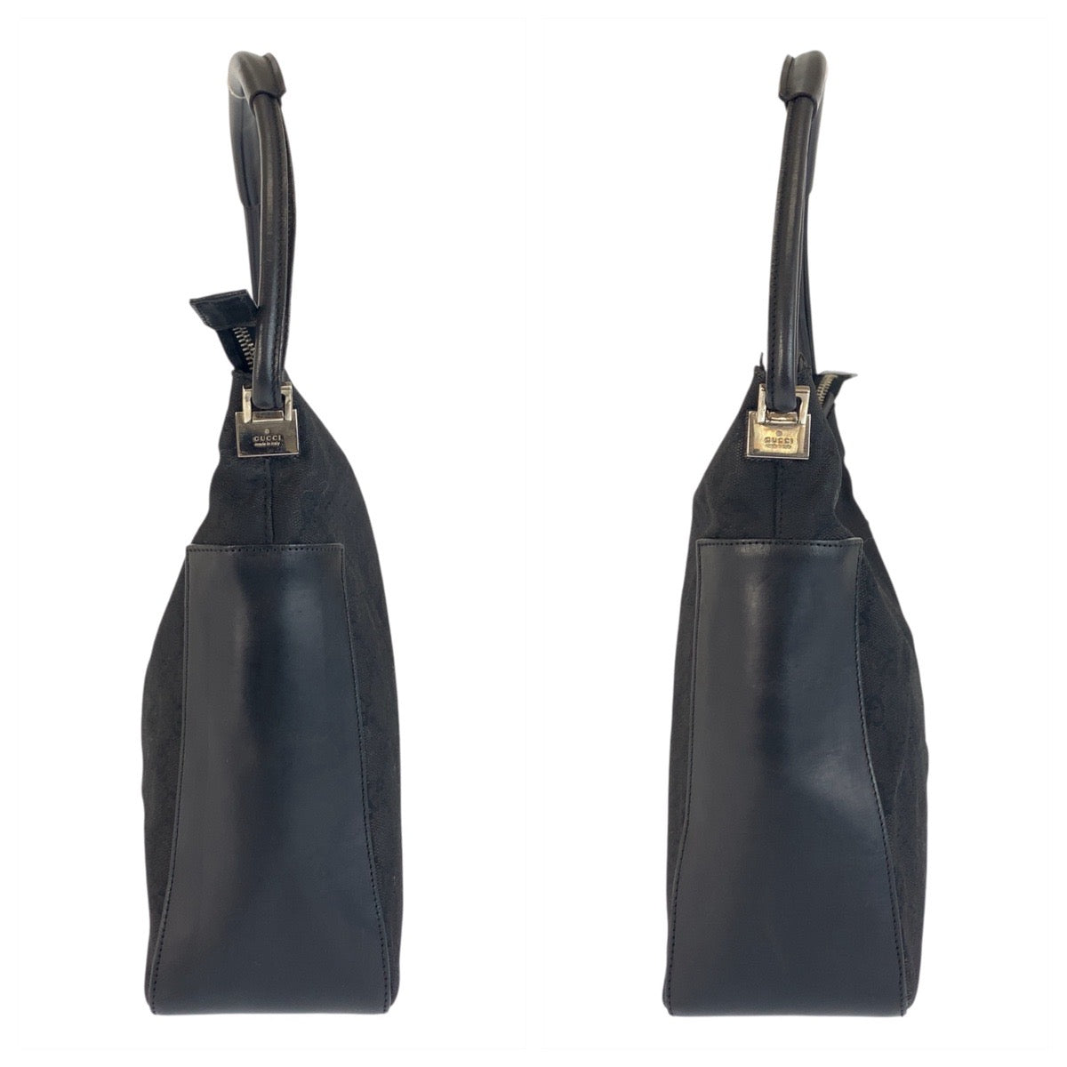 GUCCI Shoulder Bag 001 3766 GG canvas Black SilverMetal