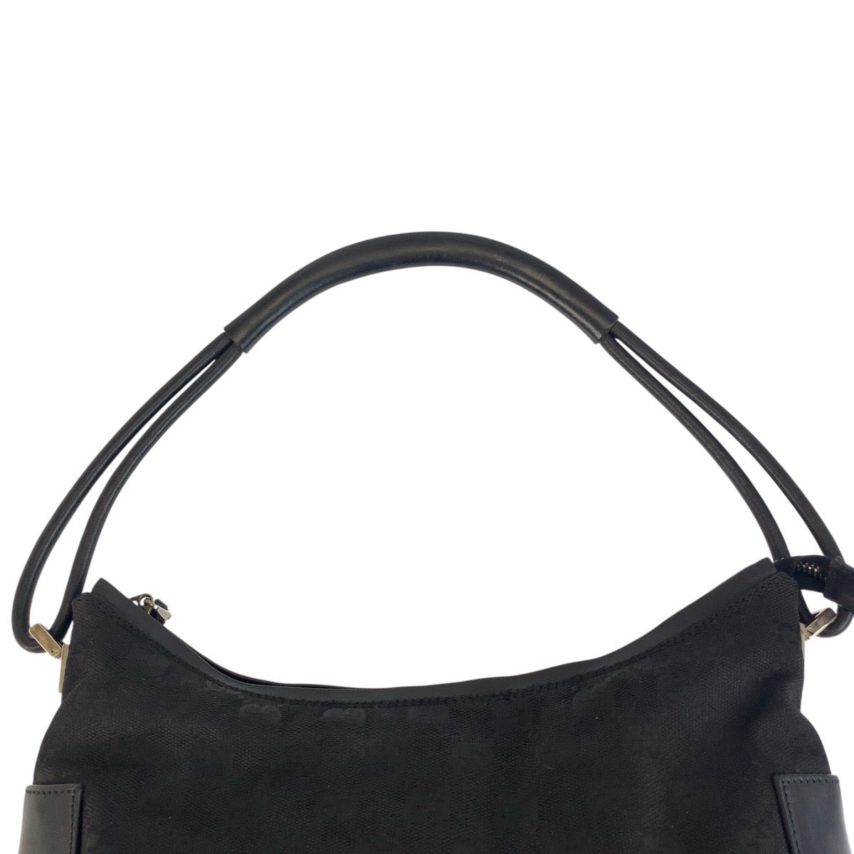 GUCCI Shoulder Bag 001 3766 GG canvas Black SilverMetal