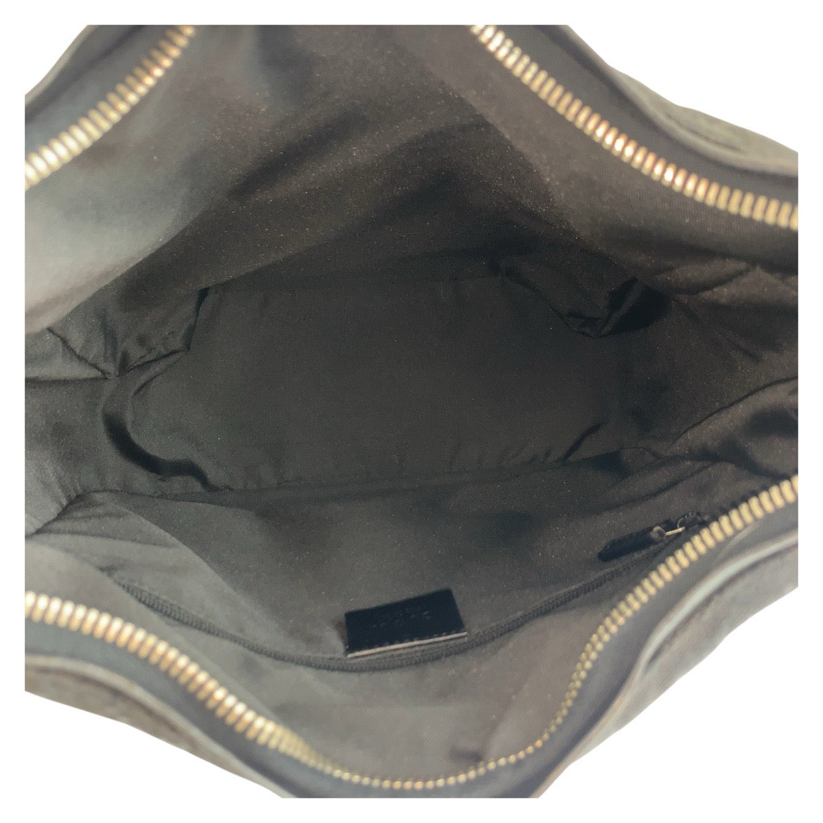 GUCCI Shoulder Bag 001 3766 GG canvas Black SilverMetal