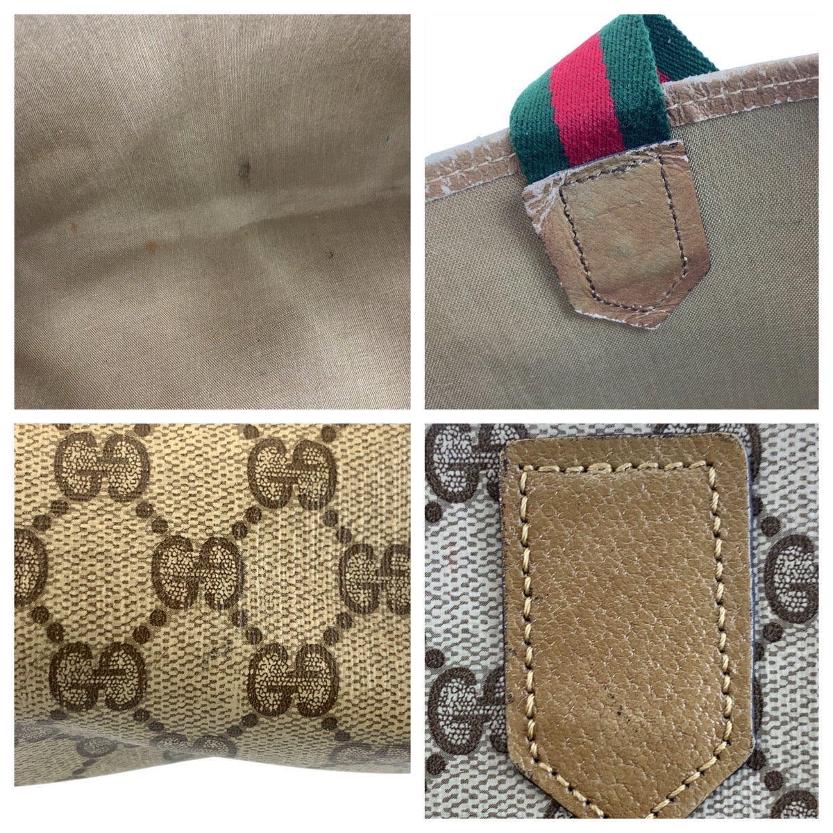 GUCCI Tote Bag GG Supreme Canvas beige Sherry line