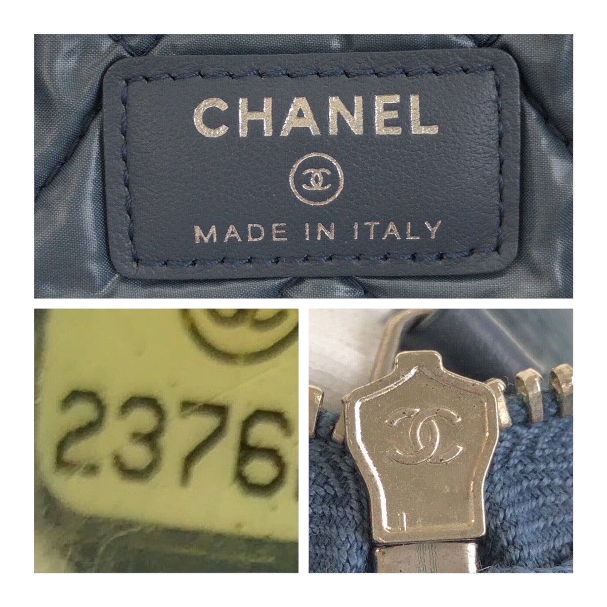 CHANEL Clutch bag A80117 denim blue Deauville Sequin