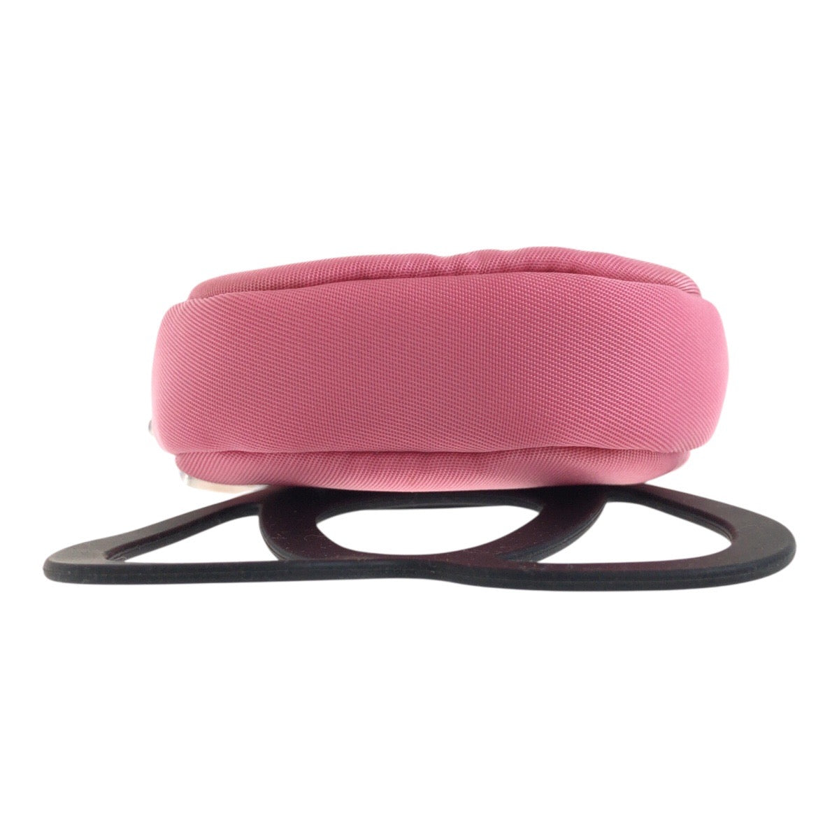 PRADA Pouch Nylon Pink Silver Test Triangle With logo