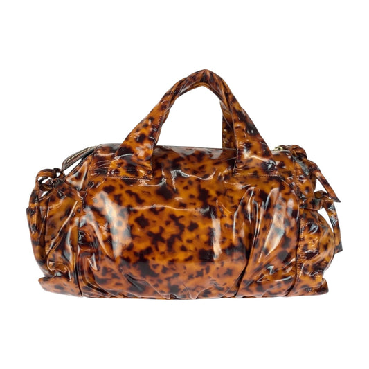 GUCCI Handbag 197020 enamel Brown Gold Metal Histeria Animal Pattern