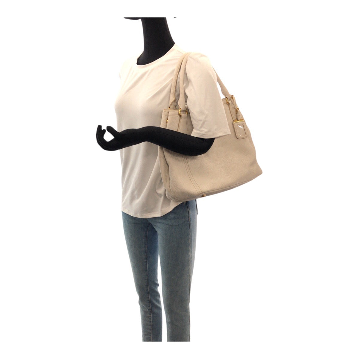 PRADA Handbag BN2534 leather White Gold Metal Vitterodino