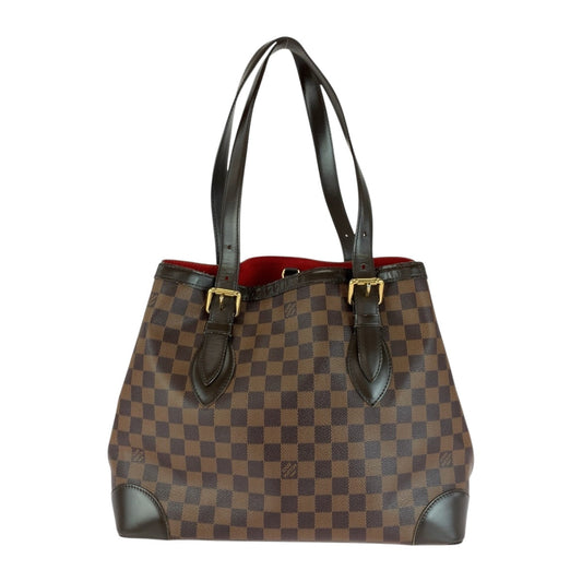 LOUIS VUITTON Tote Bag N51204 PVC Brown Gold Metal Damier HamsteadMM