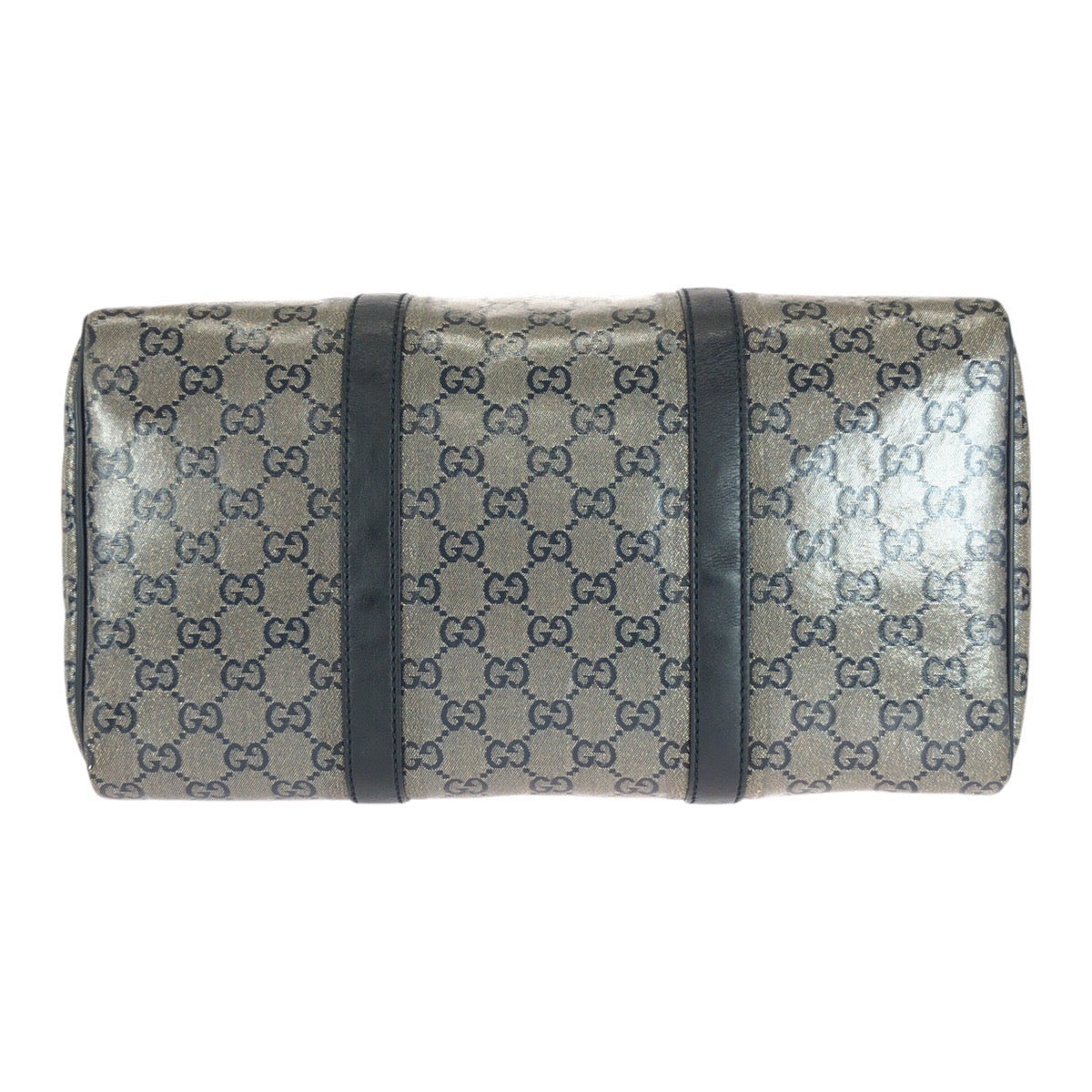 GUCCI Handbag 193603 PVC Gray Black Gold Metal GG crystal