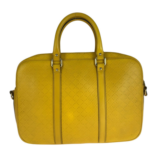 GUCCI Business bag 344357 leather Yellow silver Diamante