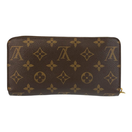 LOUIS VUITTON Long Wallet Purse M41894 PVC Brown Gold Metal Monogram Zippy wallet