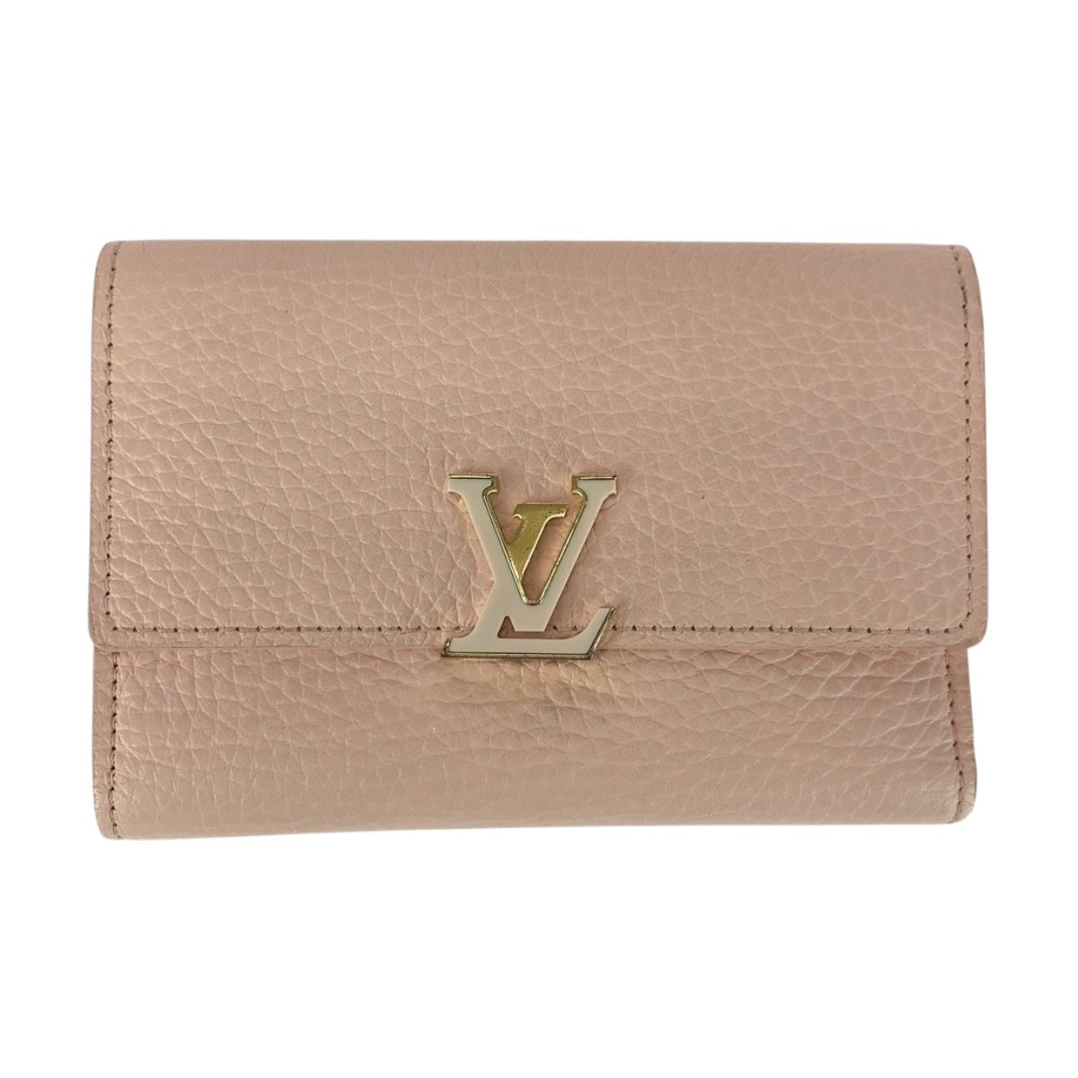 LOUIS VUITTON Tri-fold wallet M82361 leather Jasmine Pink Pink Gold Metal Portefeuille Capcine Compact