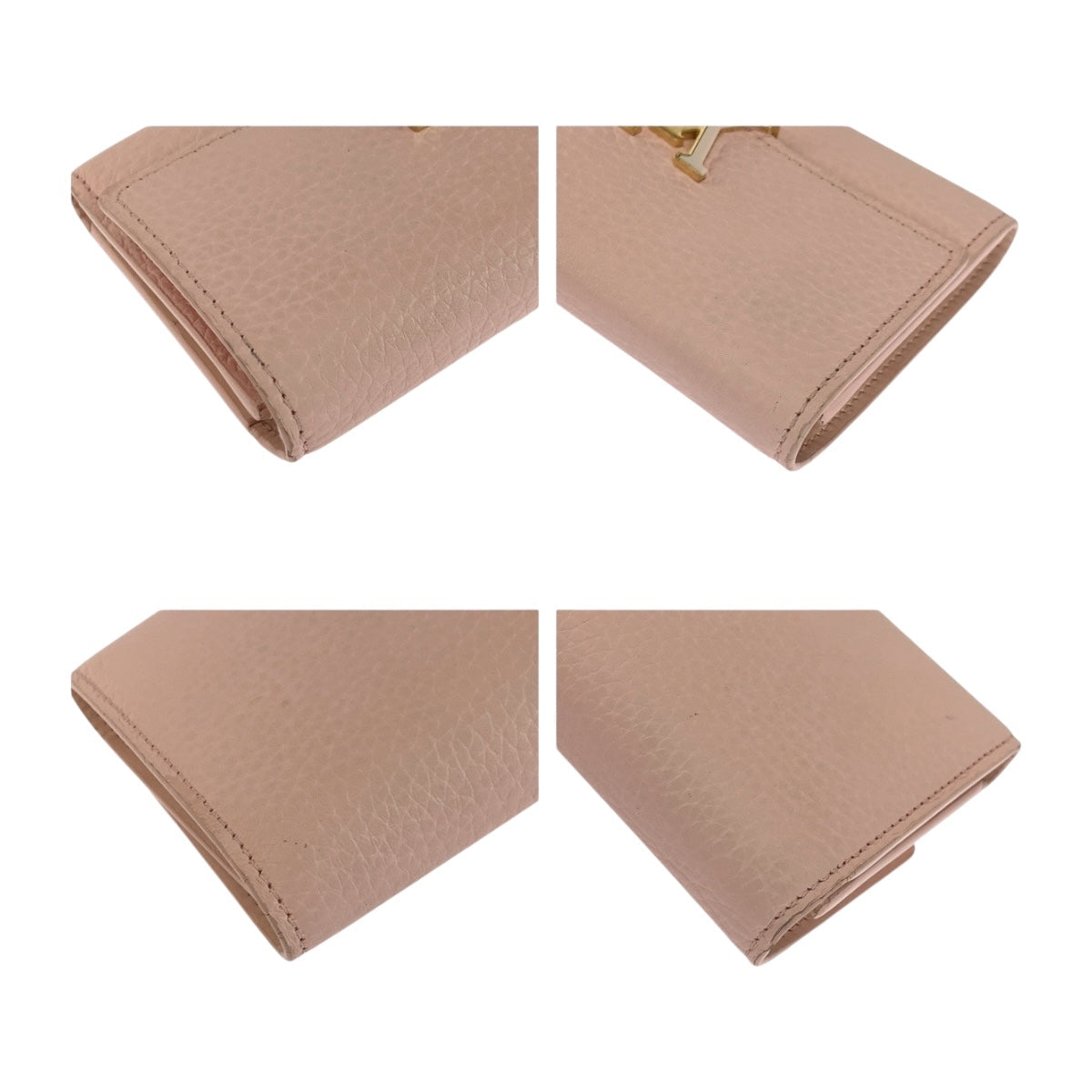LOUIS VUITTON Tri-fold wallet M82361 leather Jasmine Pink Pink Gold Metal Portefeuille Capcine Compact