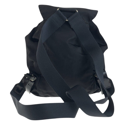PRADA Backpack Nylon Black SilverMetal Test Triangle With logo