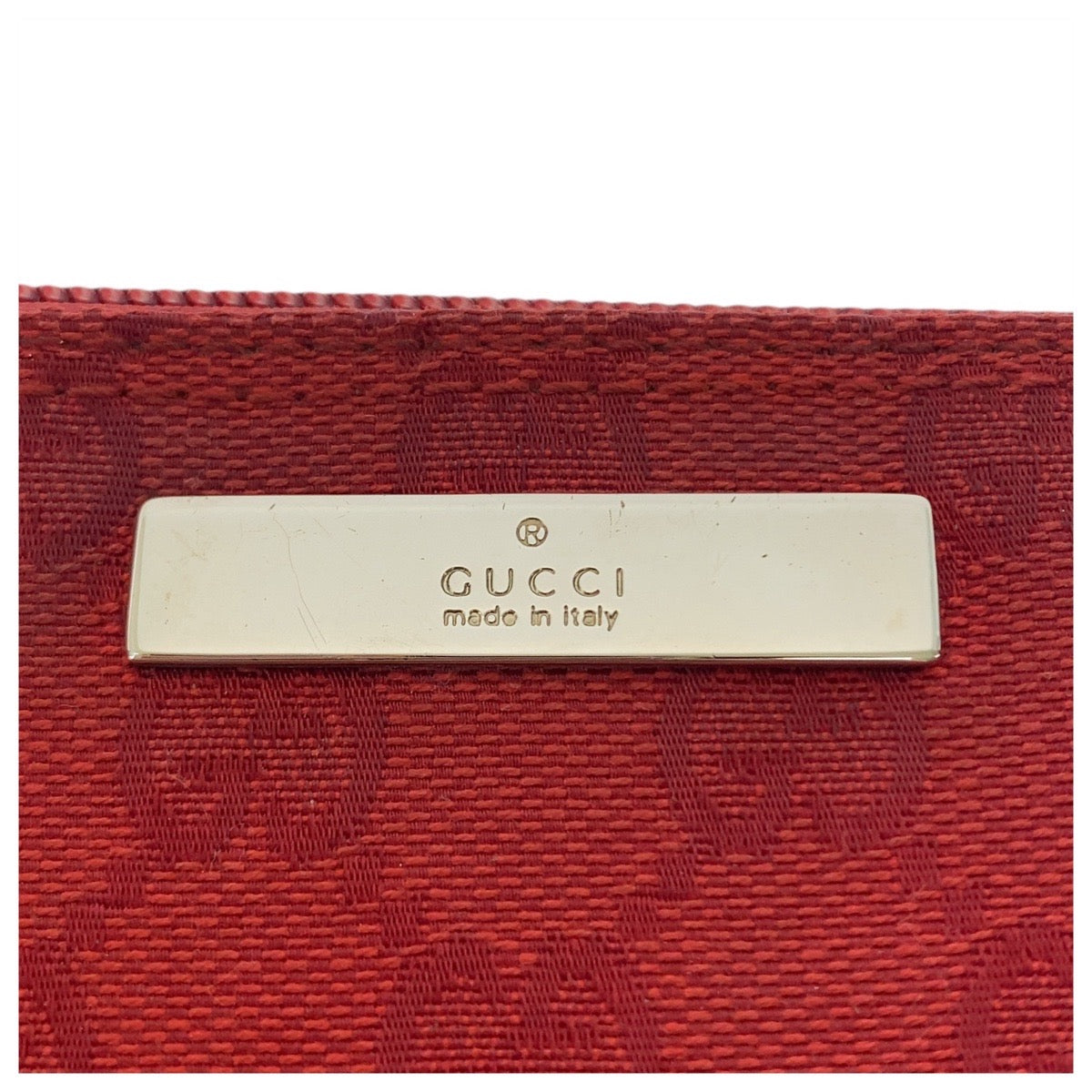 GUCCI Handbag 039 1108 GG canvas Red Silver Metal