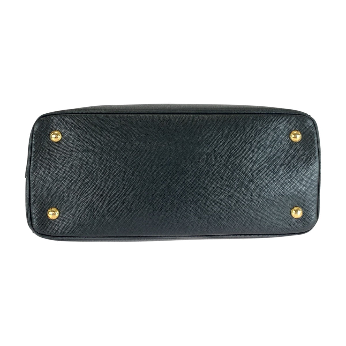 PRADA Tote Bag leather Black Silver Safiano Galleria