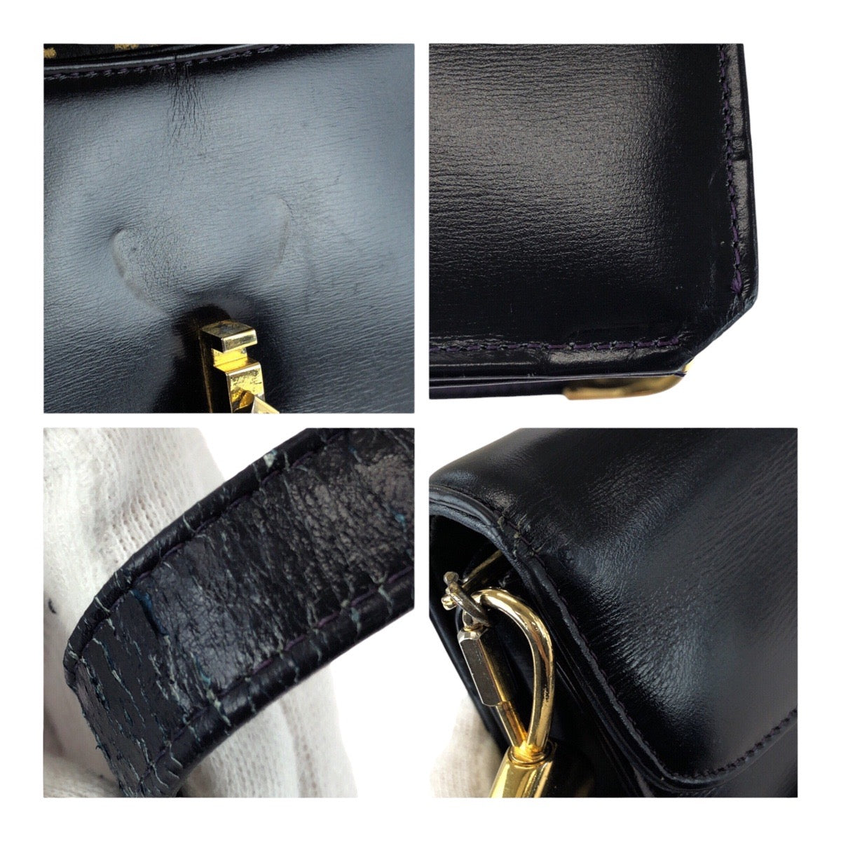 Dior Shoulder Bag leather Black GoldMetal