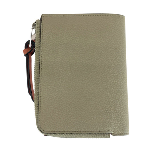 LOEWE Bifold Wallet leather Beige Brown SilverMetal anagram