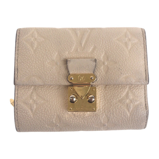 LOUIS VUITTON Tri-fold wallet M81071 leather Beige Ivory Gold Metal Monogram Unplant Portefeuille Metis Compact
