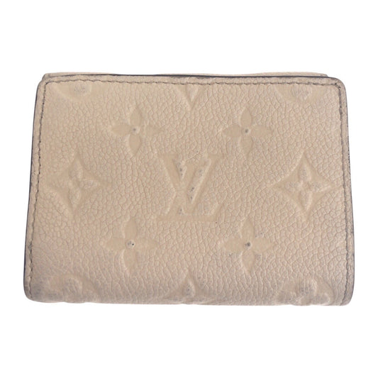 LOUIS VUITTON Tri-fold wallet M81071 leather Beige Ivory Gold Metal Monogram Unplant Portefeuille Metis Compact