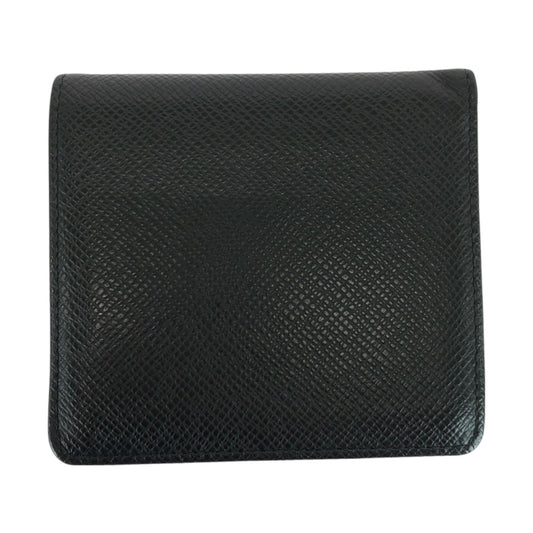 LOUIS VUITTON Bifold Wallet M30452 leather Ardoise Black SilverMetal Taiga Porte Billets 3 Cartes Crdit