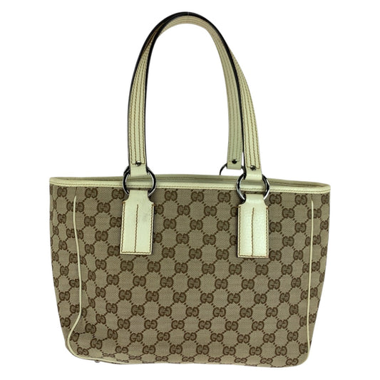GUCCI Tote Bag 113019 GG canvas Beige SilverMetal