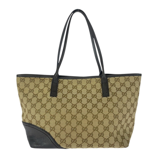 GUCCI Tote Bag 169 946 GG canvas Brown Gold Metal Abbey