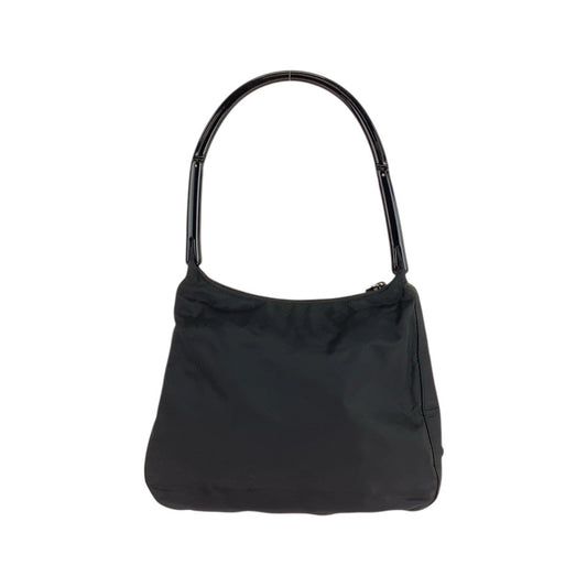 PRADA Shoulder Bag Nylon black Test Triangle With logo