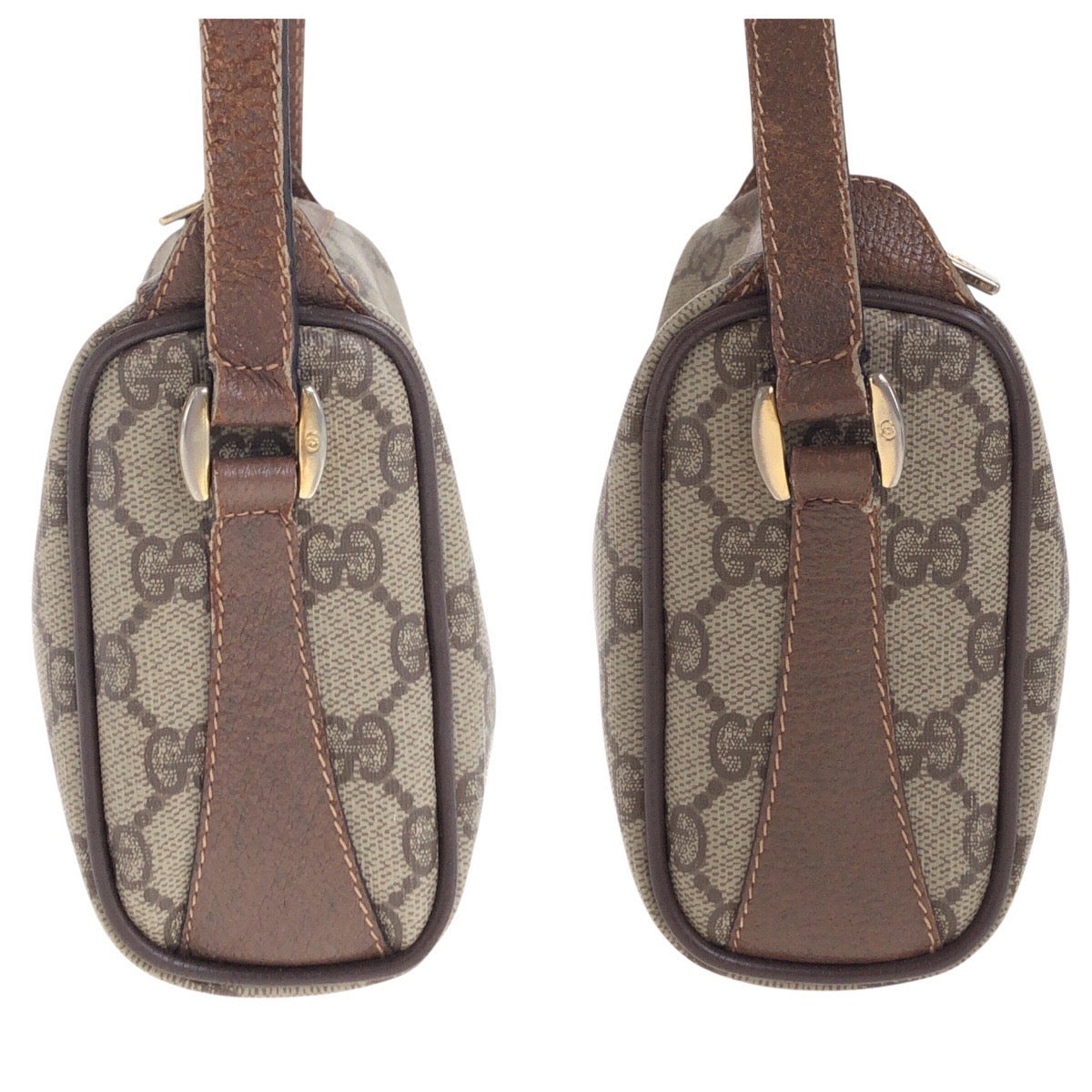 GUCCI Shoulder Bag 001 904 2018 GG Supreme Canvas Beige Brown Gold Metal Old Gucci Shelly Line