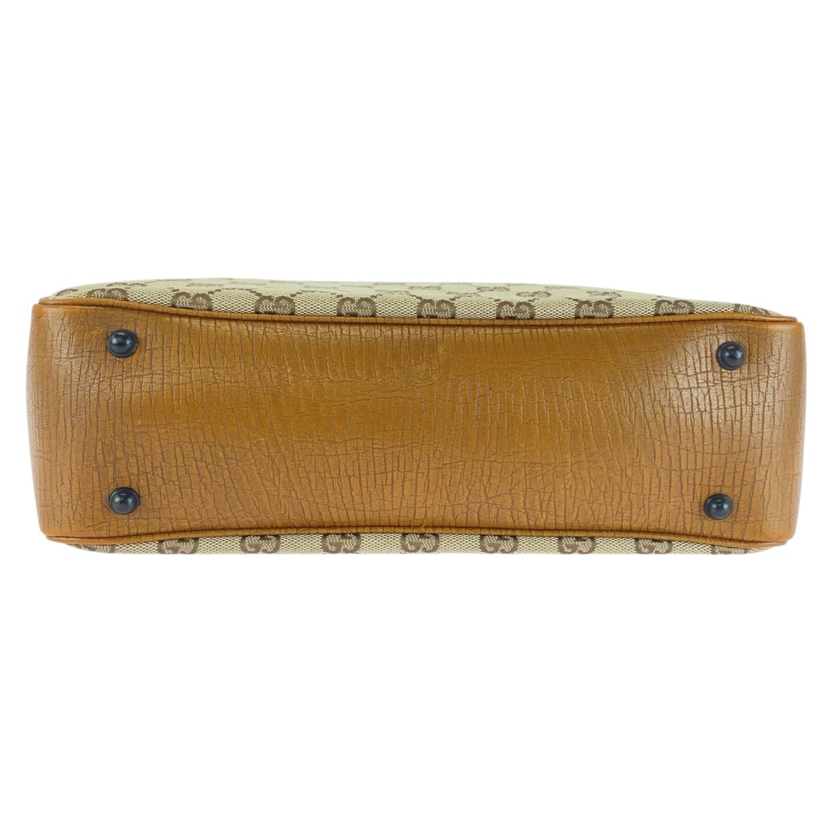 GUCCI Tote Bag 112530 GG canvas Beige Brown Black Metal Bamboo